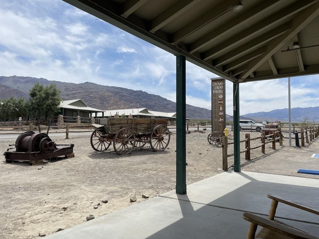 View from the porch at Stovepipe Wells western town at Death Valley, California