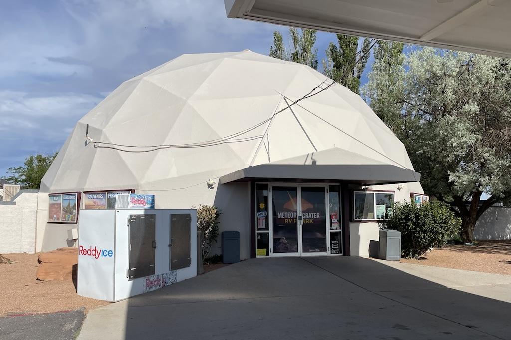 Meteor Crater RV Park office with ice machine outside