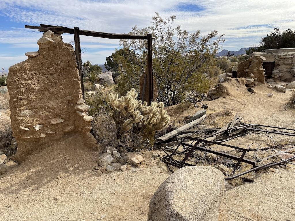 Frame and remains of the Yaquitepec Marshal South home on Ghost Mountain in Anza-Borrego Desert State Park, California