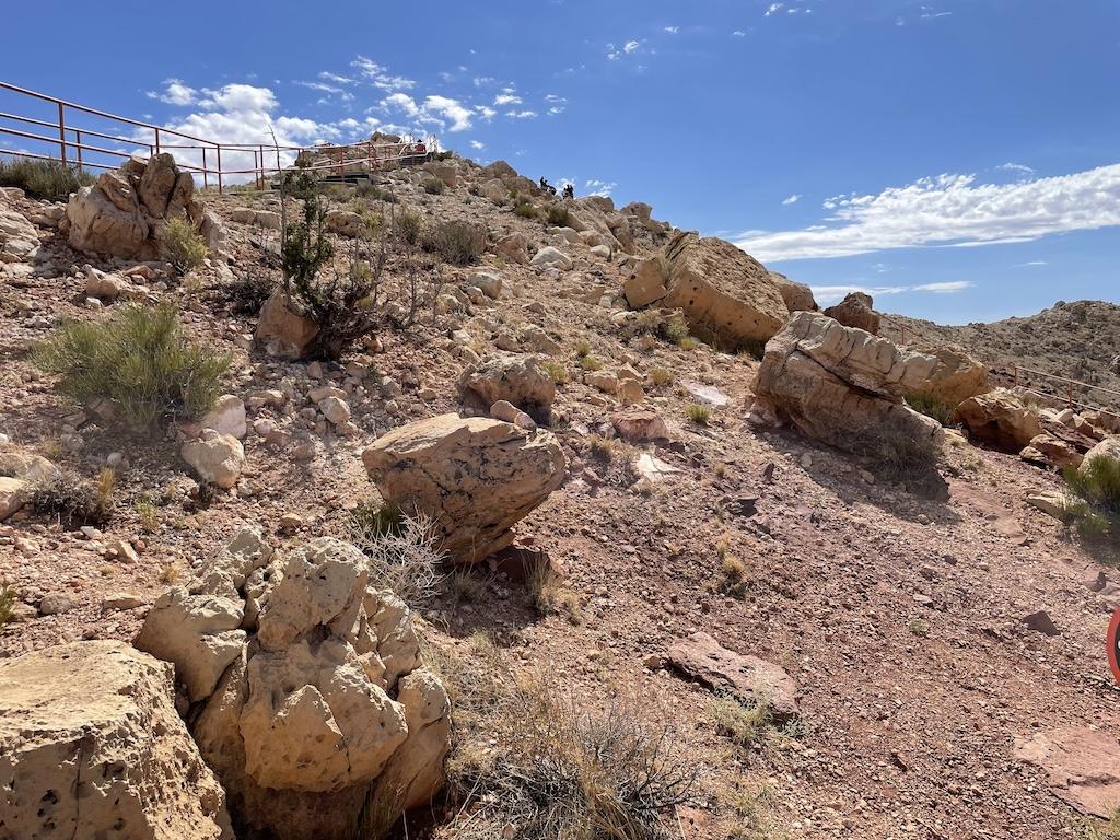 One of the railed trails at Meteor Crater Natural Landmark in Arizona