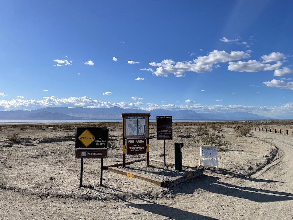 Nearby fee areas by Bombay Beach on the Salton Sea in California