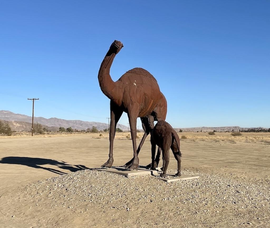 Camelots, giant camels sculptures at Galleta Meadows in Anza-Borrego, California