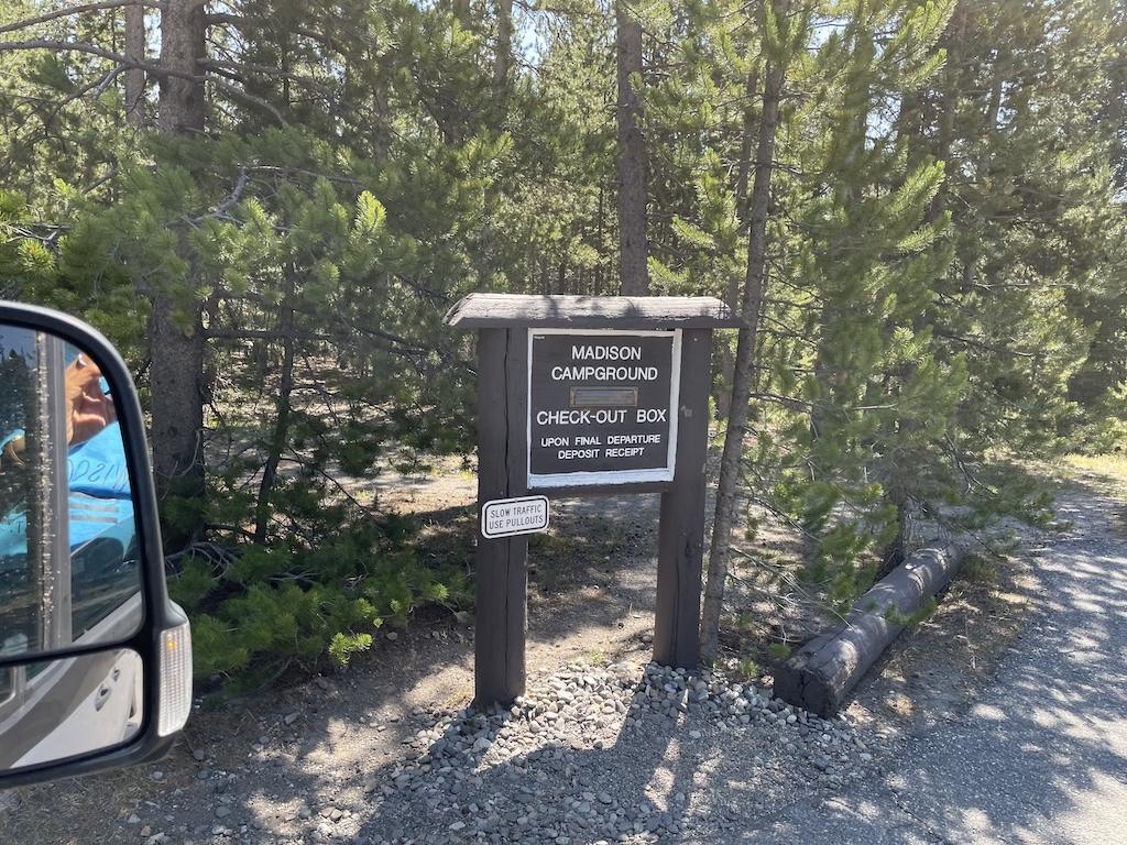 Check out box at Madison Campground in Yellowstone National Park, Wyoming