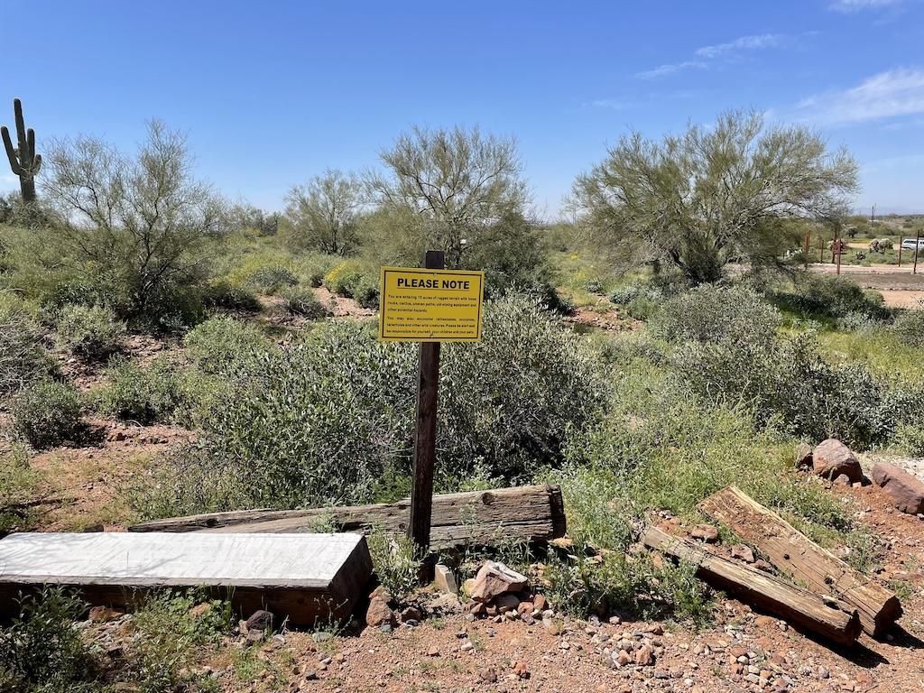 Sign at trail that Luna saw at the Superstition Mountain Museum in Arizona