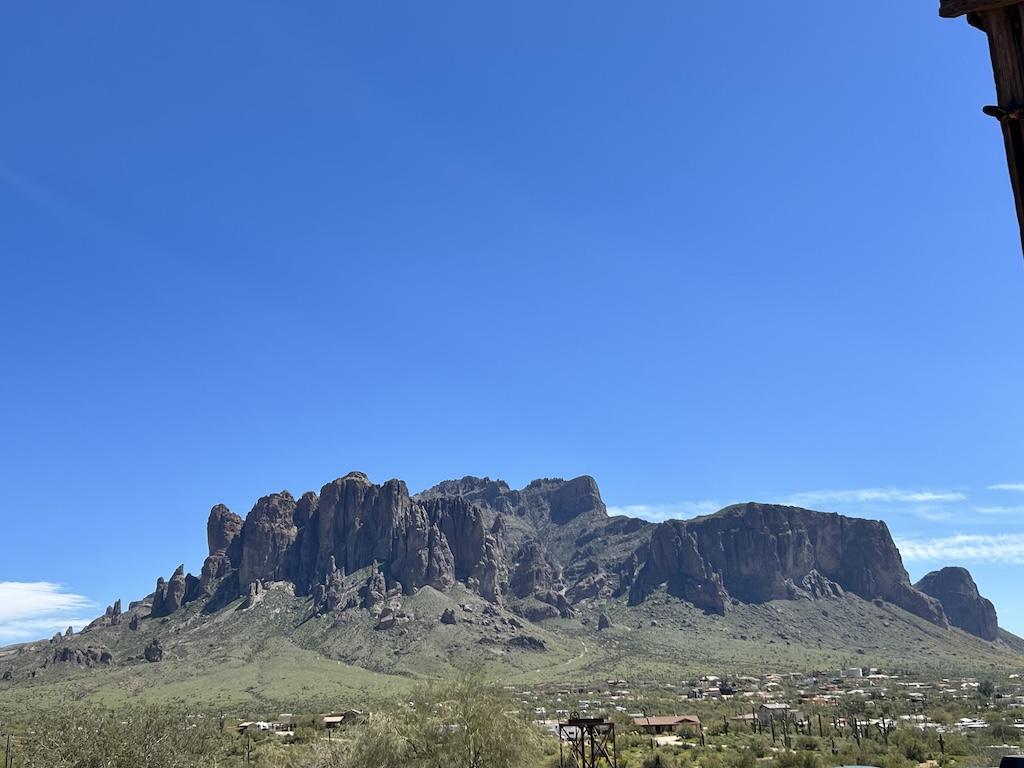 View of the Superstition Mountains that Luna saw from the Last Dutchman Museum in Arizona