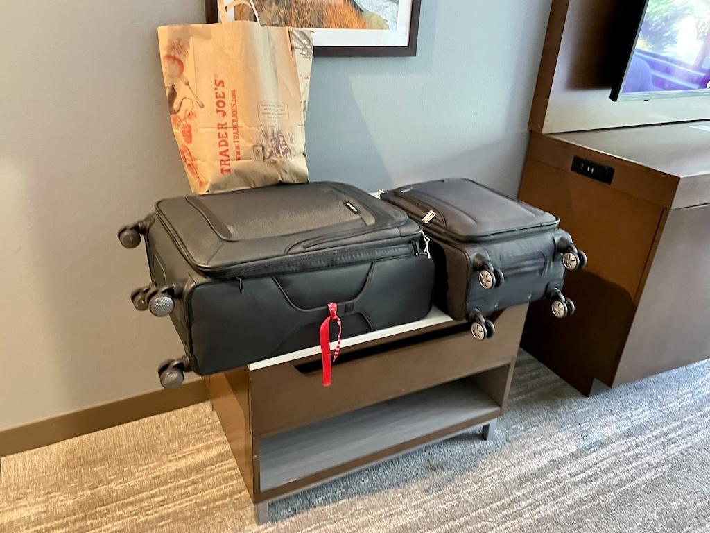 Luna’s luggage in hotel room that she stayed in the Midwest