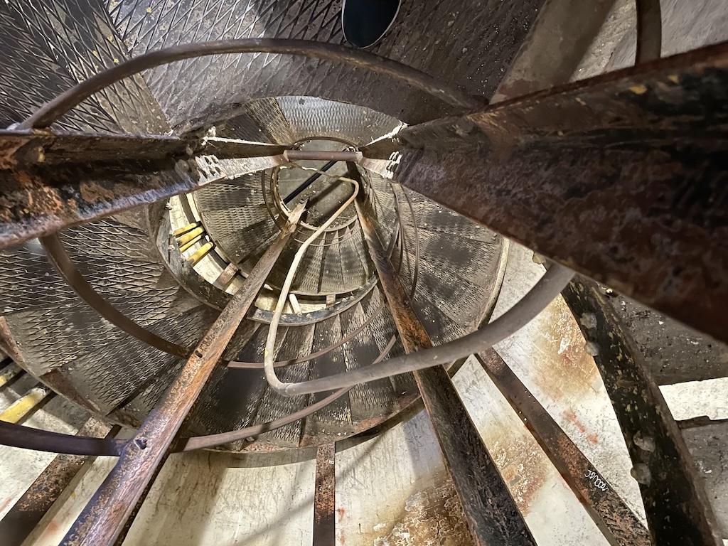 Winding stairs in the bunker at Diamond Head State Monument in Oahu, Hawaii