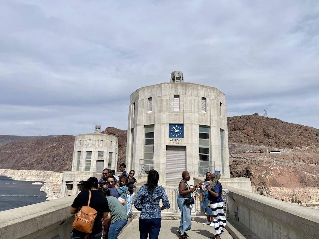 People looking around at Hoover Dam, Nevada