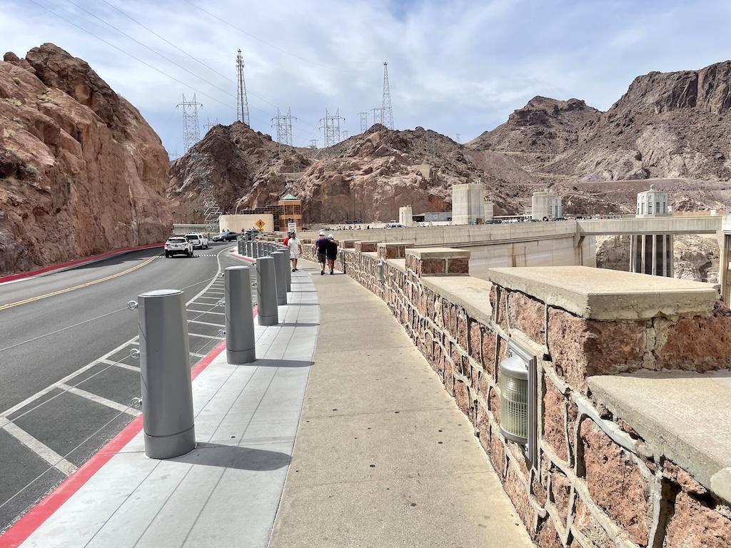 People walking on the sidewalk at Hoover Dam in Nevada