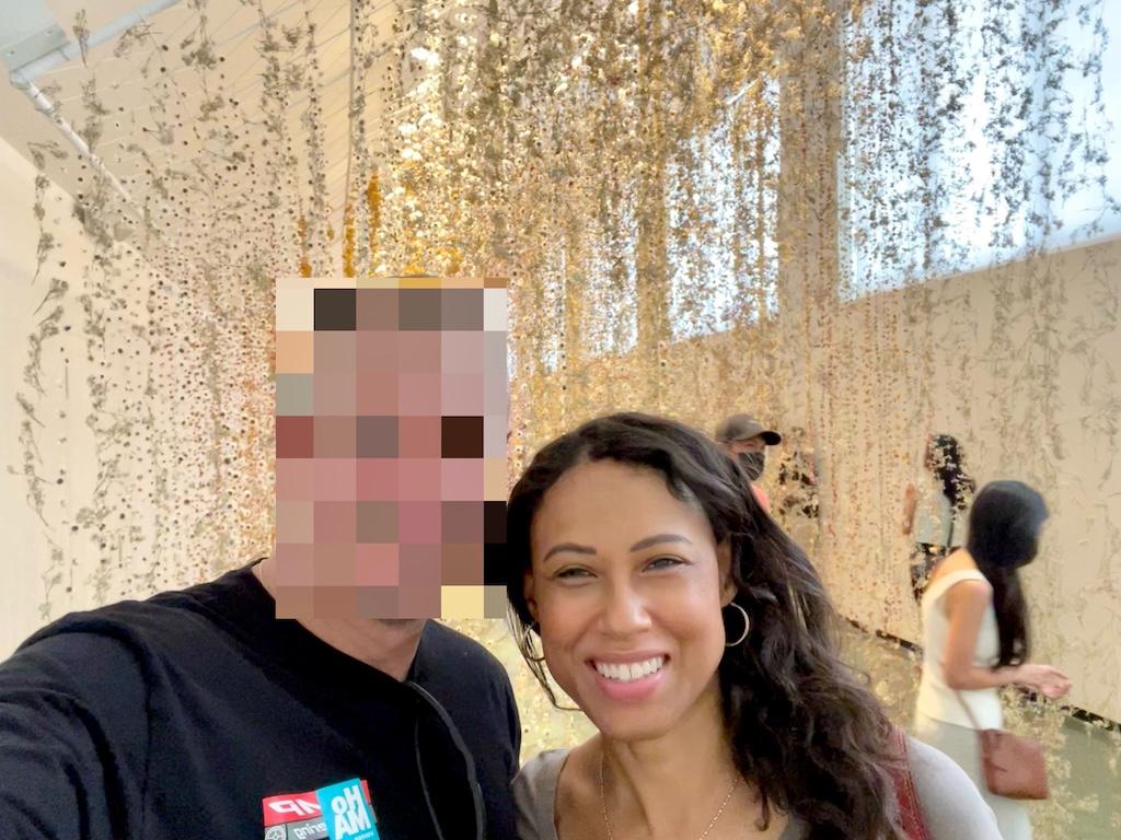 Luna smiling to the camera at the Honolulu Museum of Art in Oahu, Hawaii