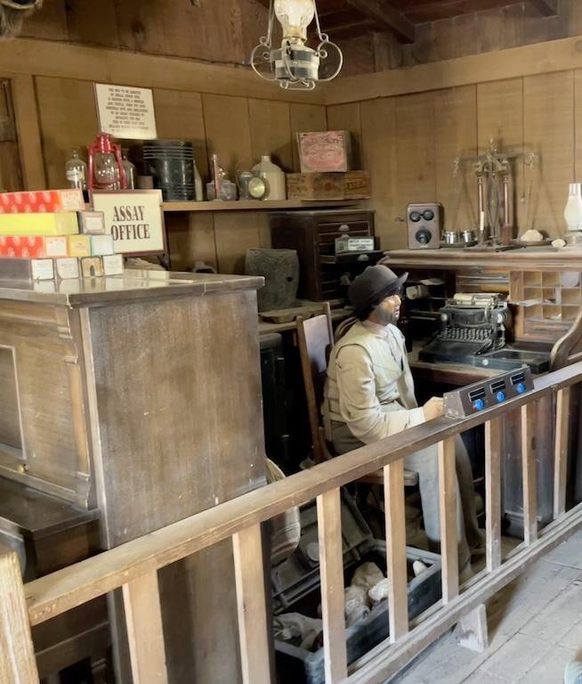 Display at the entrance of Maggie’s Mine at Calico Ghost Town in California
