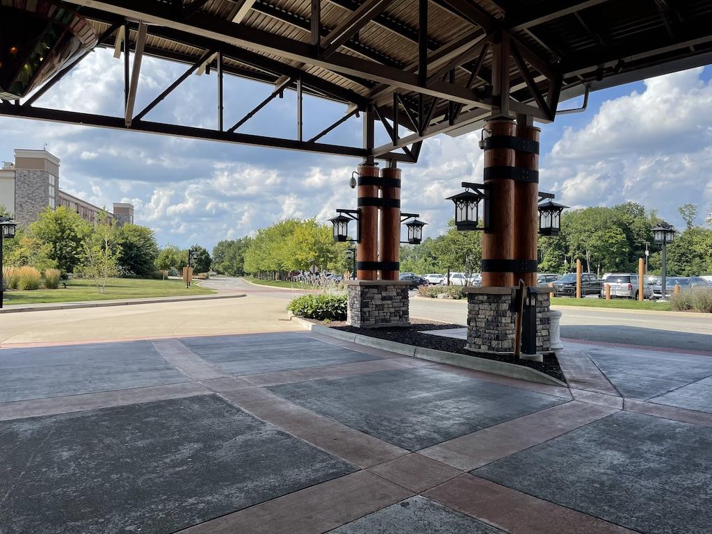 Under Four Winds Casino drop off and view of parking lot, South Bend, Indiana