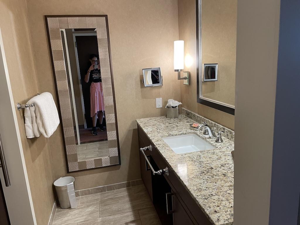 View of bathroom in Standard Room at Four Winds Casino South Bend, Indiana