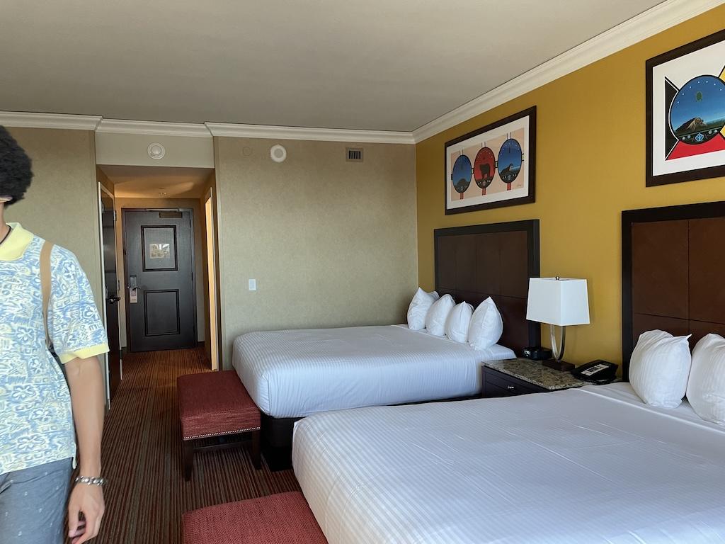 View of Standard Room at Four Winds Casino South Bend, Indiana showing queen size beds