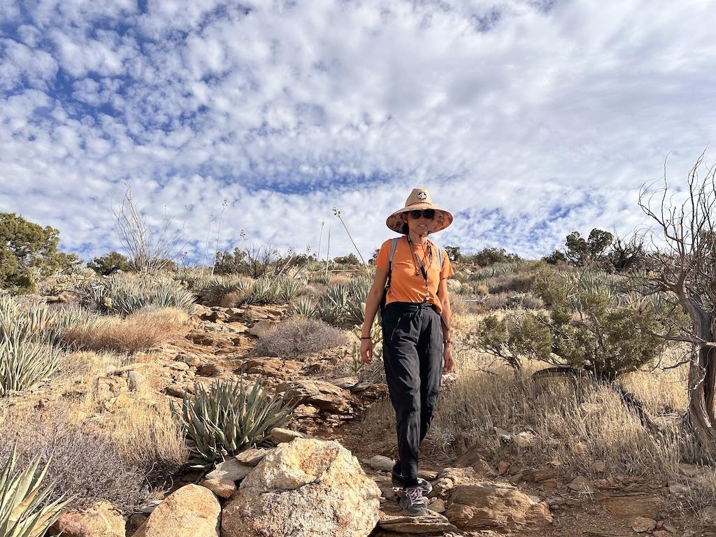 Luna hiking Ghost Mountain in Anza-Borrego Desert State Park, California