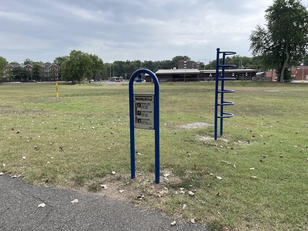 Fitness stop along Riverfront Trail, Niles, Michigan