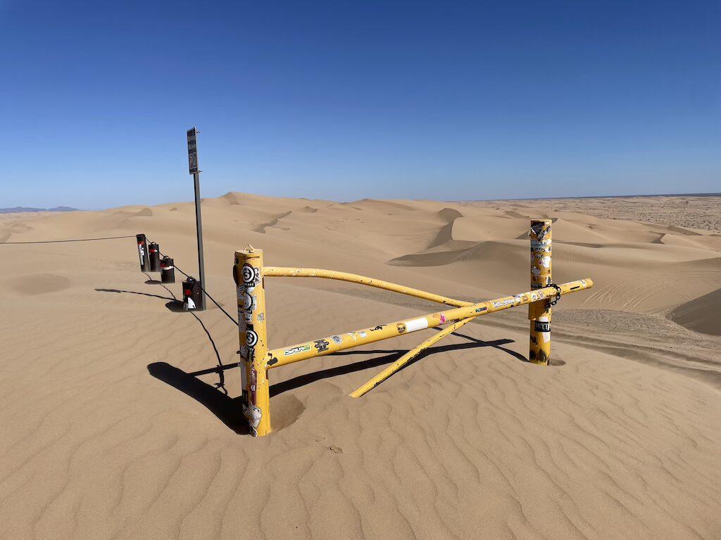 Gate at Glamis Sand Dunes in California