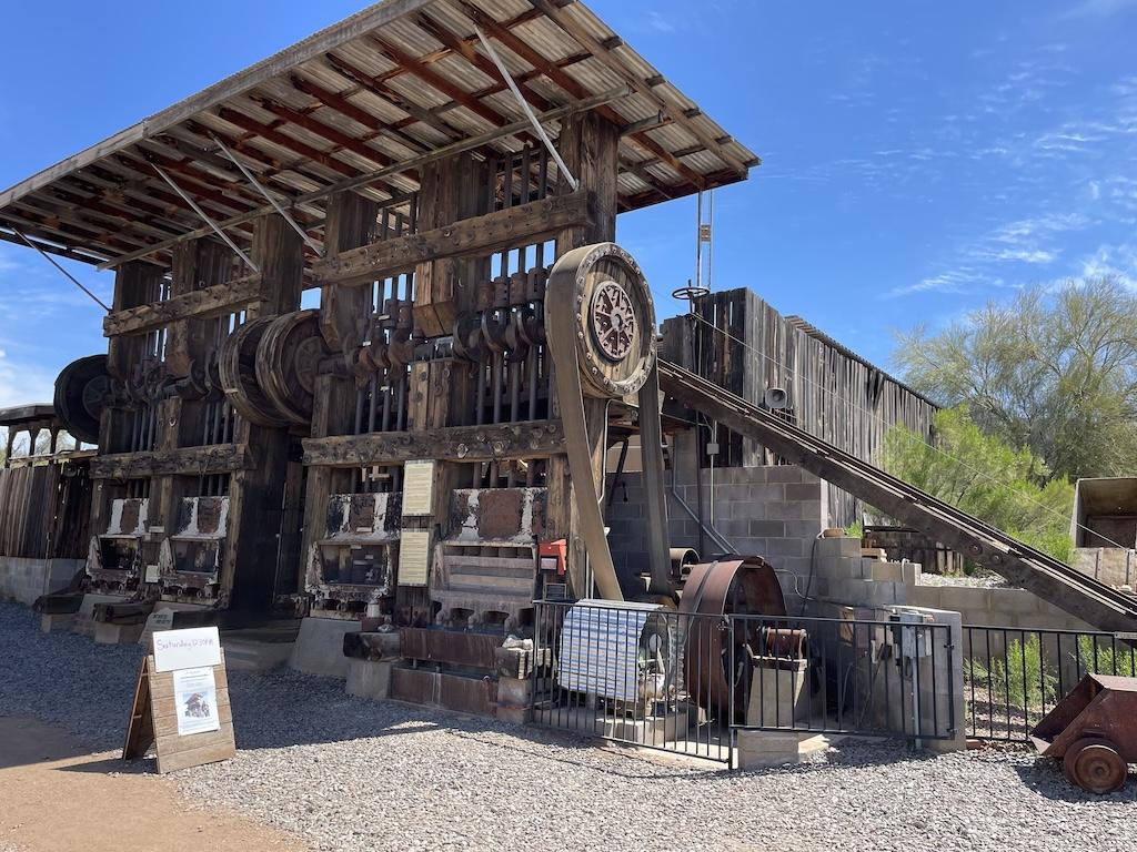 Old ore mill at the Superstition Mountain Lost Dutchman Museum in Arizona